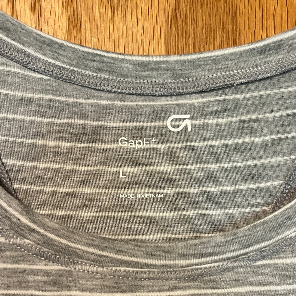 GAP Gray Striped Tank Top - Picture 2 of 6